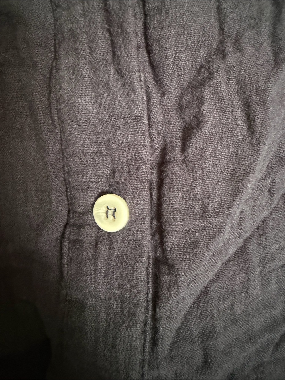 Button-Front Navy Crop Top with Tie Hem - Picture 4 of 5